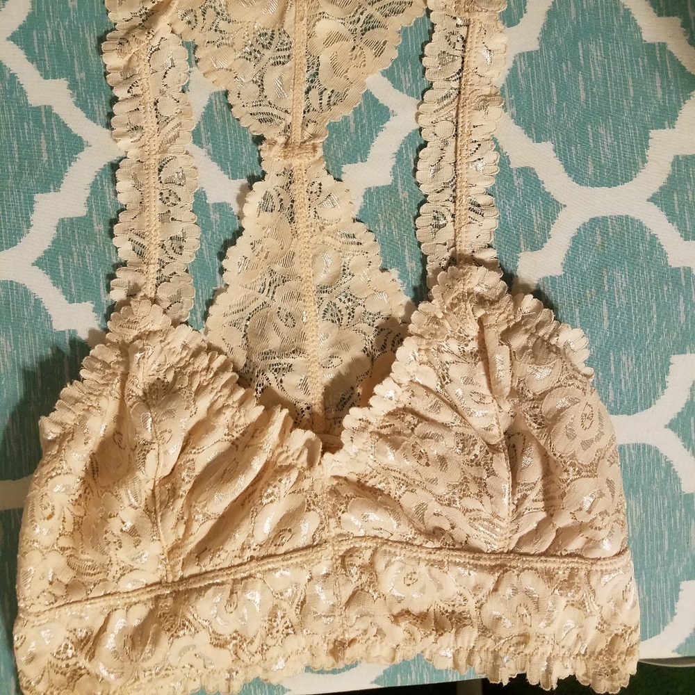Pink lace bra